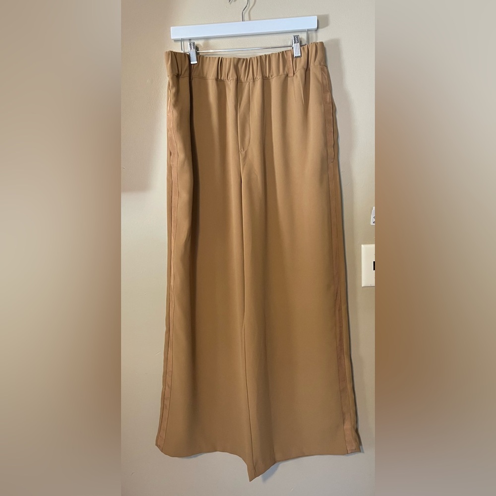 Anthropologie Wide-Leg Olive/Brown Pants - Picture 3 of 8